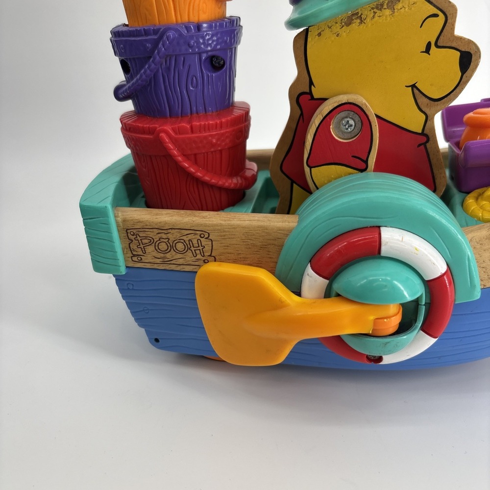 Fisher‎ Price Disney Winnie the Pooh 2001 Pull Along Singing Boat Vintage Works - Picture 4 of 10